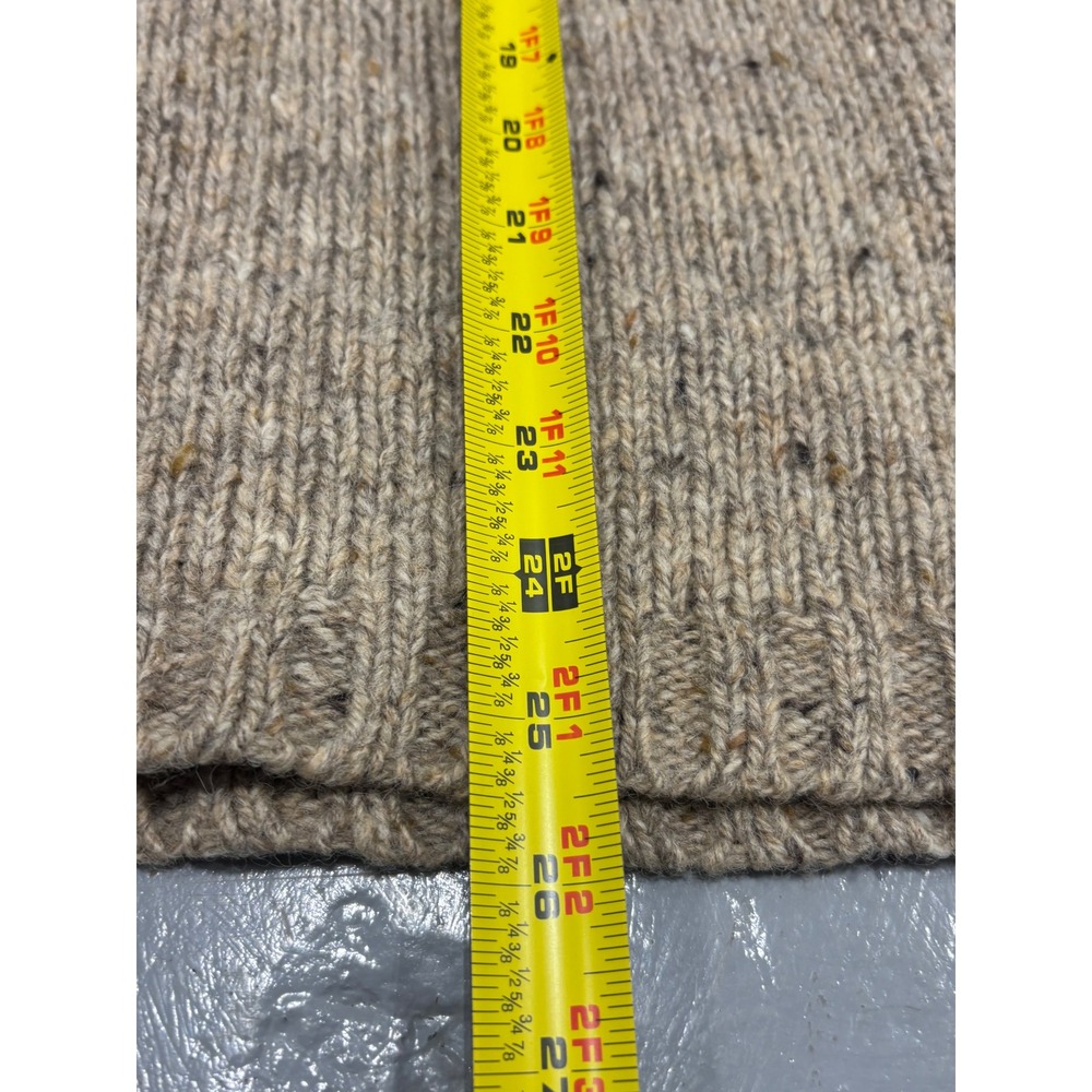 Vintage Brooks Brothers Mens Tan Donegal 100% Wool Turtleneck Sweater Medium - Picture 6 of 7